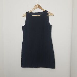 Petite Black Sheath Business Casual Mini Zipper Back Lined Sleeveless Sz 6P